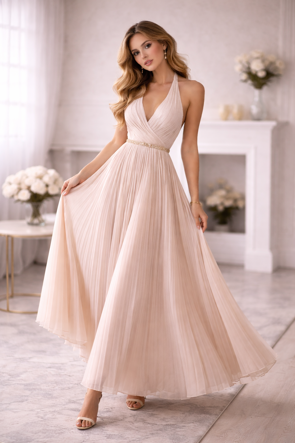 Robes plissées longues